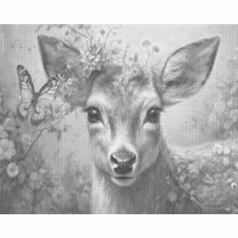 One Color Dot Painting Deer And Butterfly 40x50