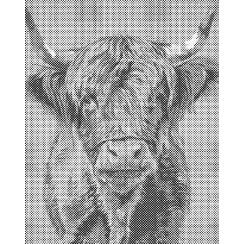 One Color Dot Painting Cute Cow 40x50