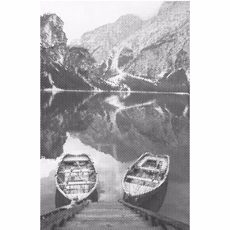 One Color Dot Painting Ekor Bergslandskap 40x60