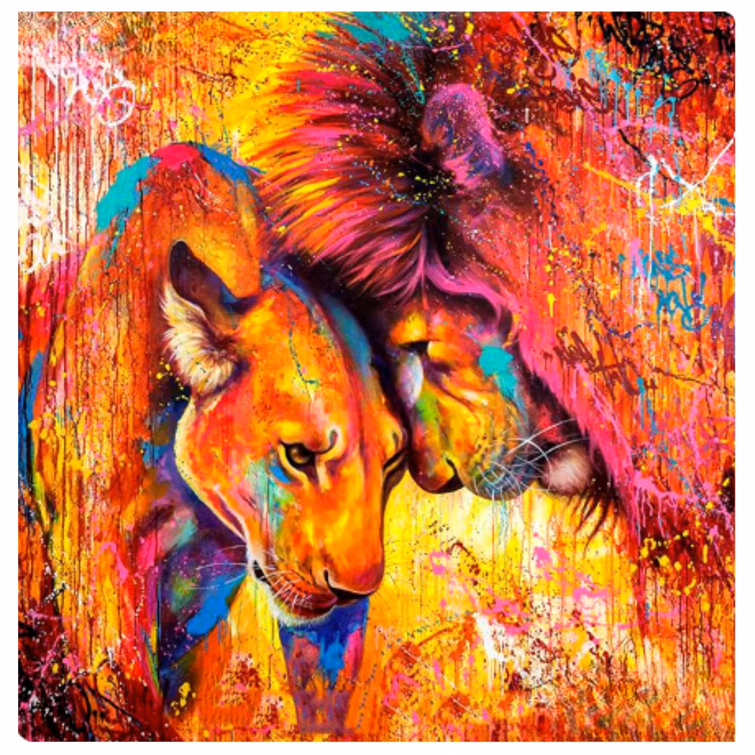 Diamanttavla Lions 50x50