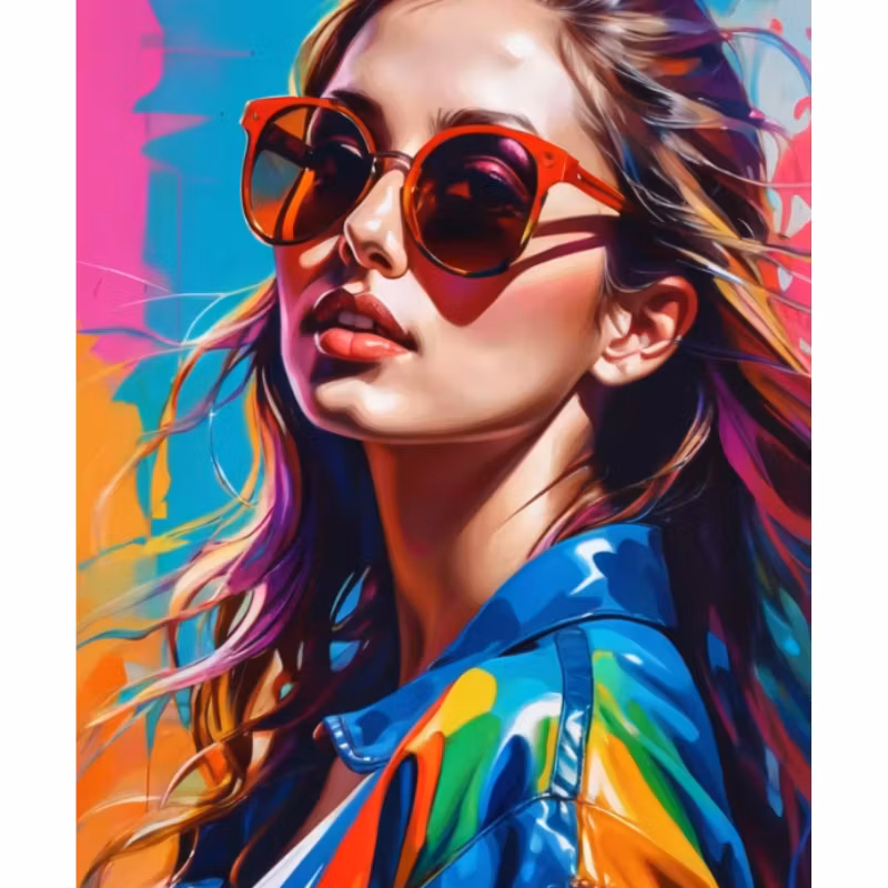 Diamanttavla Color Girl 40x50