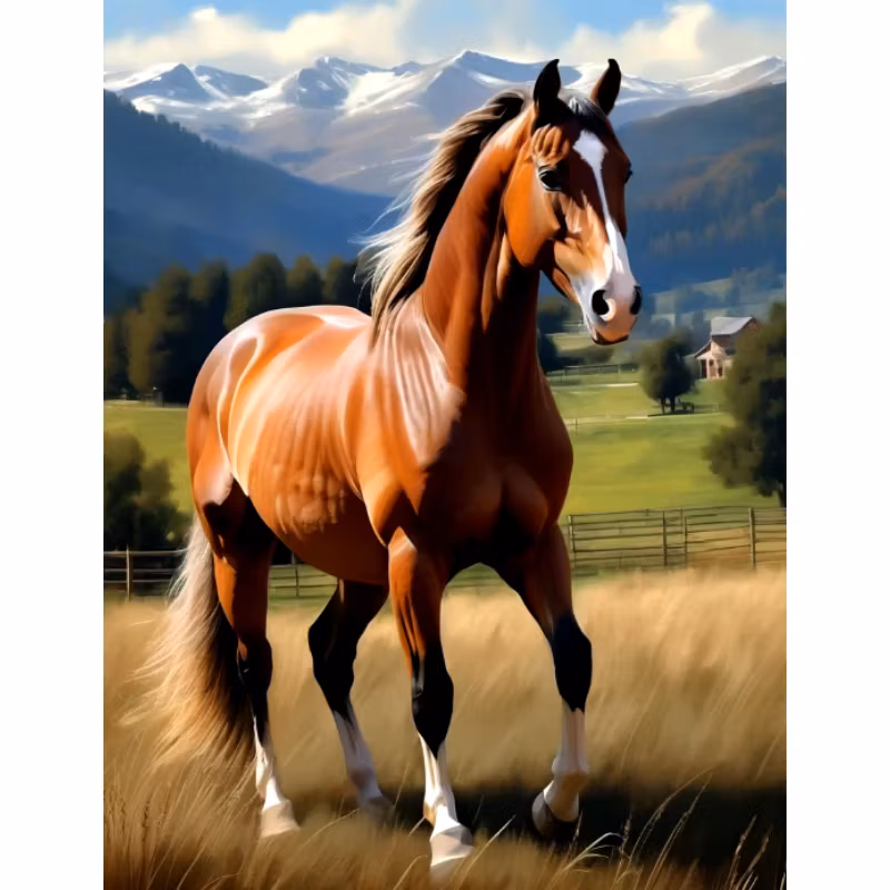 Diamanttavla Brun Häst 40x50 - REA