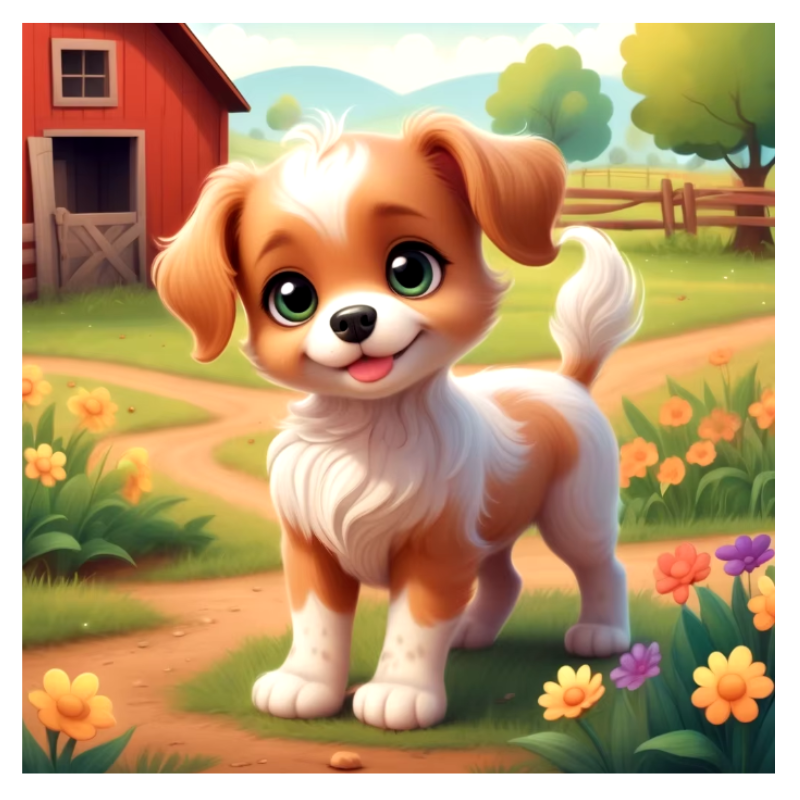 Diamanttavla Cartoon Dog 30x30
