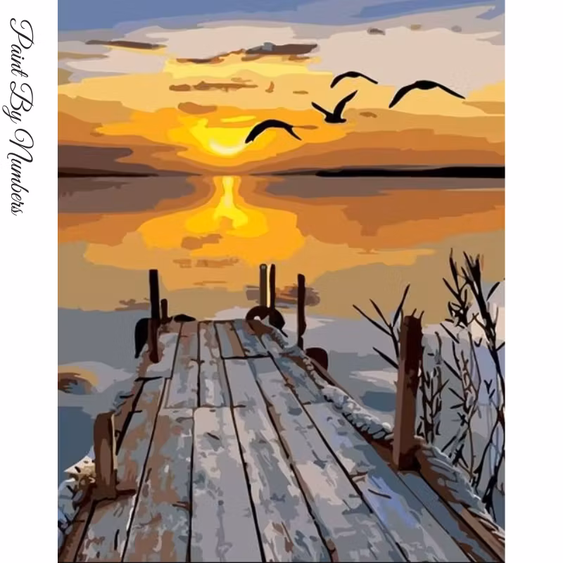 Paint By Numbers Brygga Solnedgång 40x50