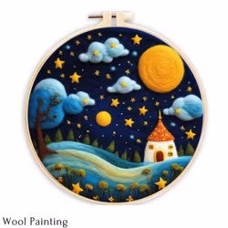 Wool Painting Moonlight 20x20