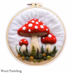 Wool Painting Flugsvamp 20x20