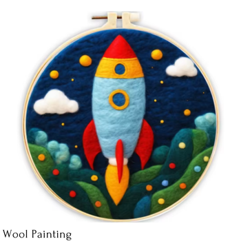 Wool Painting Raket 20x20