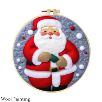 Wool Painting Tomte 20x20