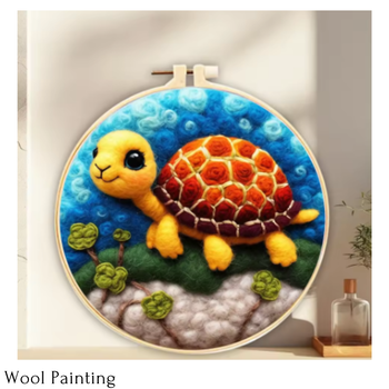 Wool Painting Sköldpadda 20x20