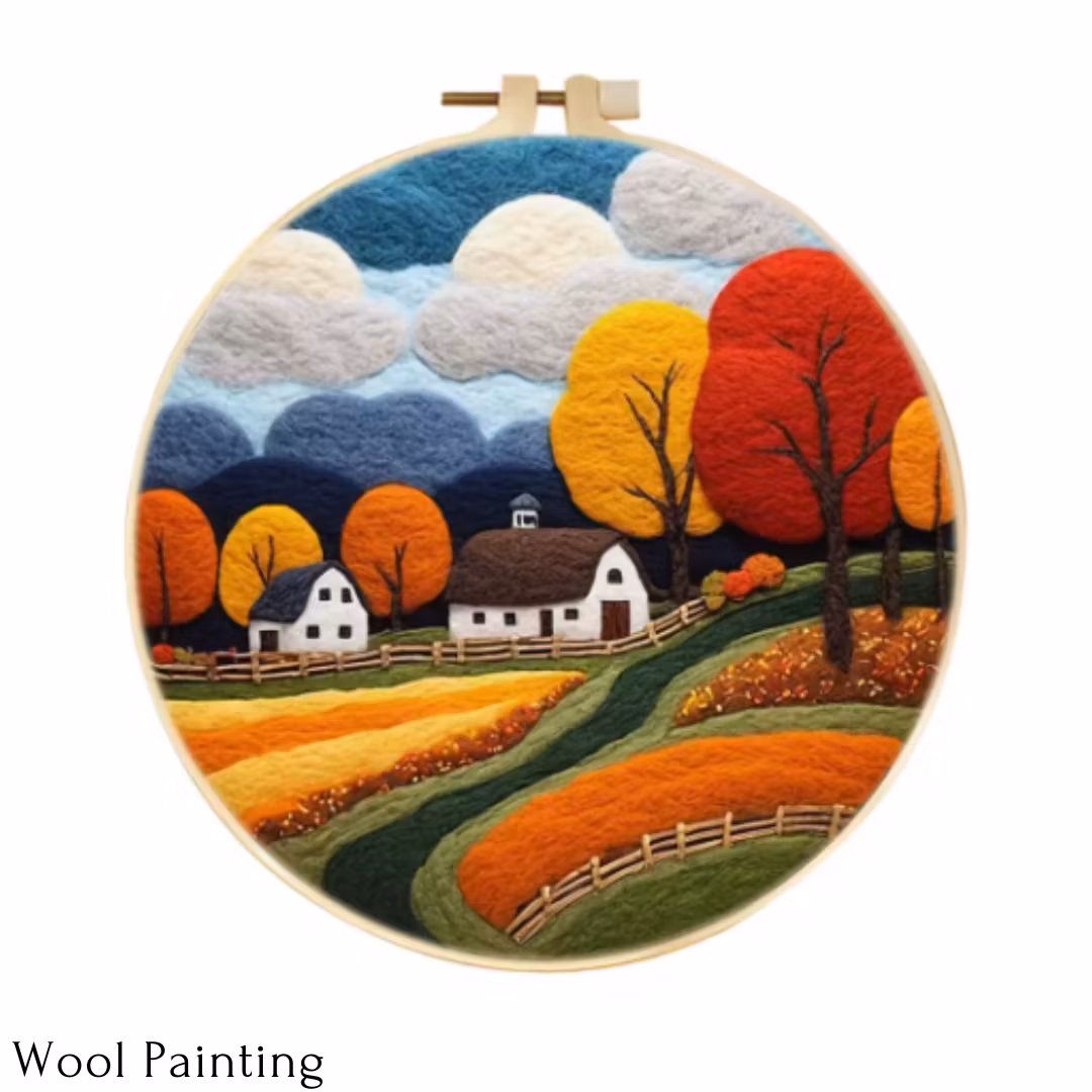 Wool Painting Höstlandskap 20x20