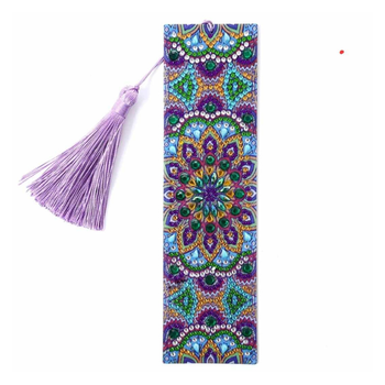 Diamond Painting Bokmärke Purple Flower 21x6 cm