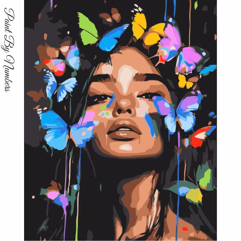 Paint By Numbers Woman Butterflies 40x50