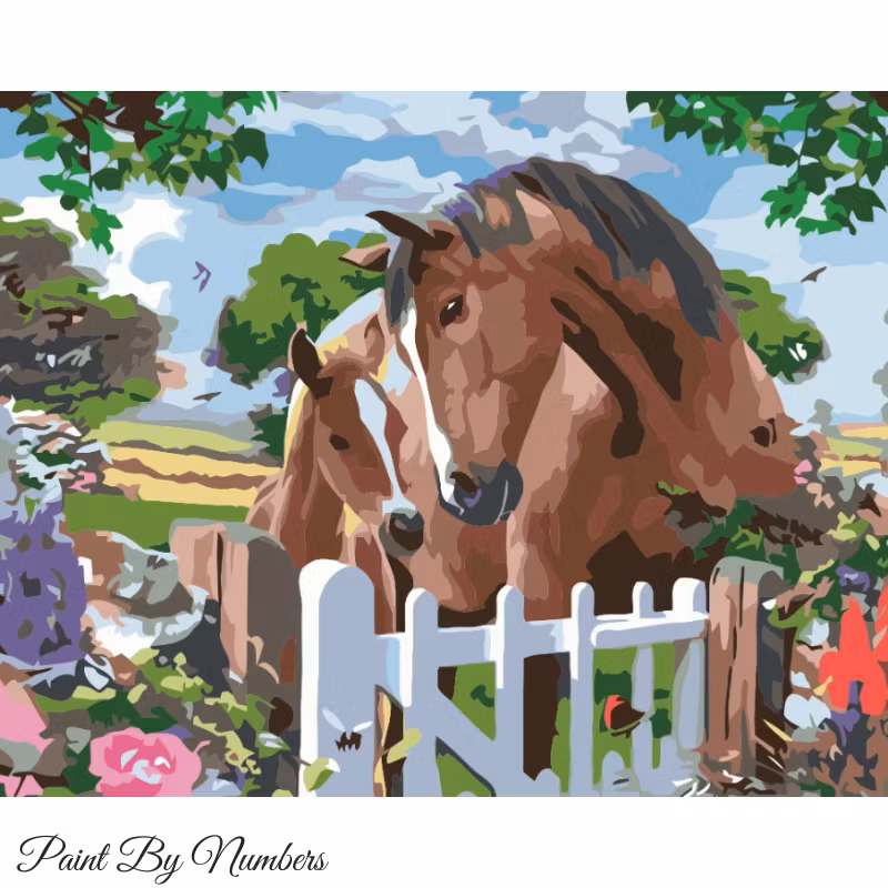 Paint By Numbers Hästar I Sommarhage 40x50