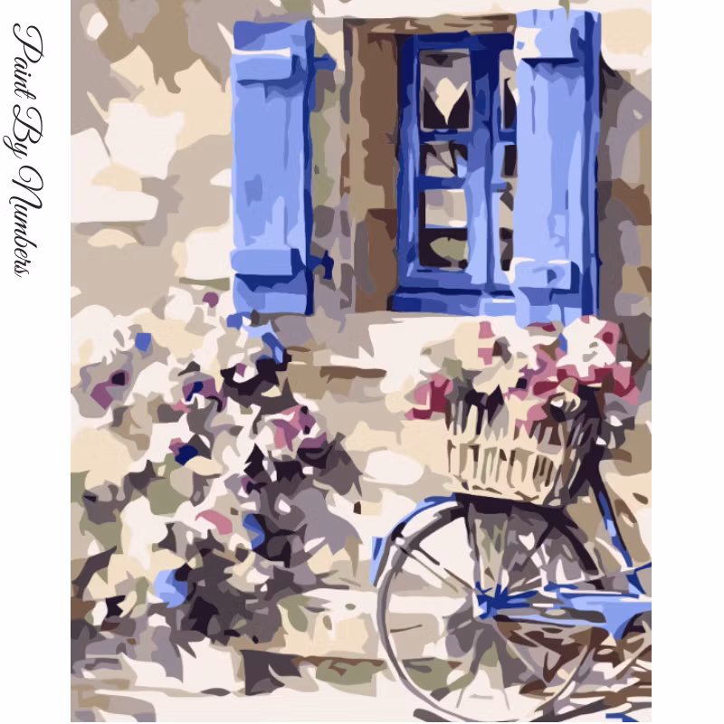 Paint By Numbers Bicycle Flowerbasket 40x50