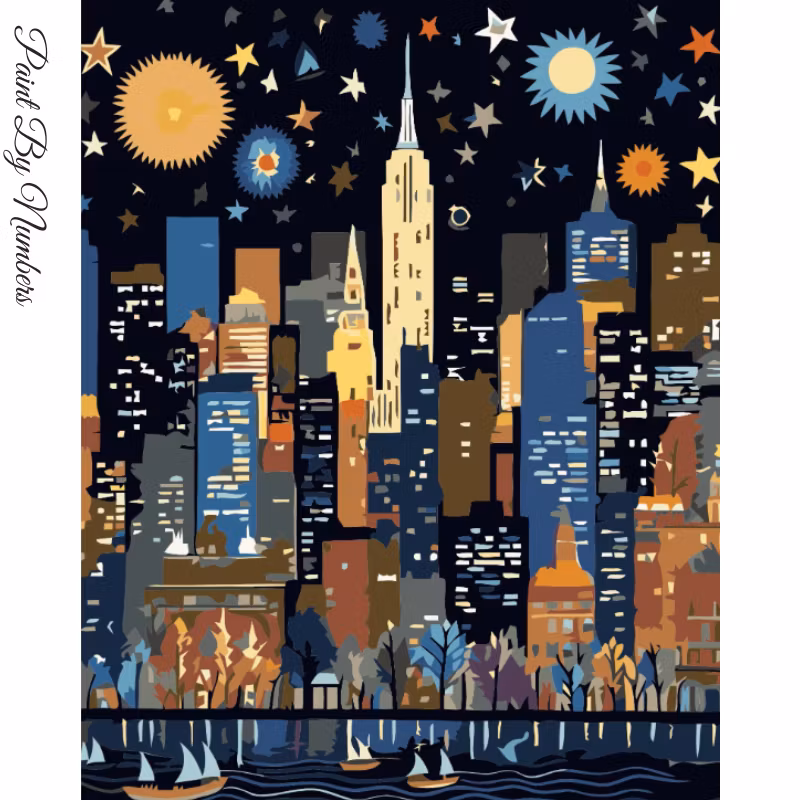 Paint By Numbers City By Night 40x50