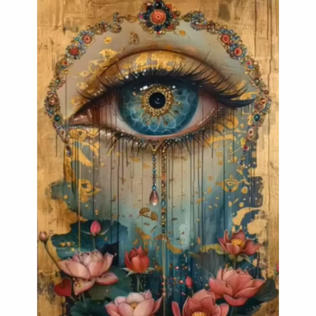 Diamanttavla Eye Lotus 40x50