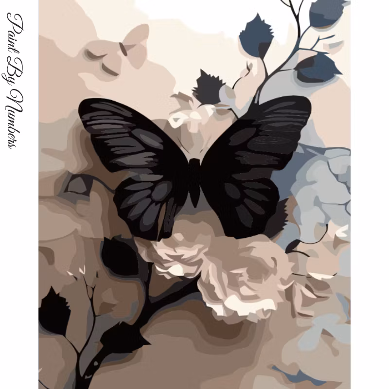 Paint By Numbers Svart Fjäril 40x50