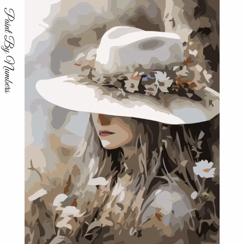 Paint By Numbers Girl Flowers 40x50