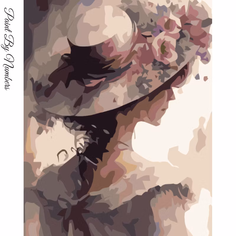 Paint By Numbers Kvinna Blomsterhatt 40x50