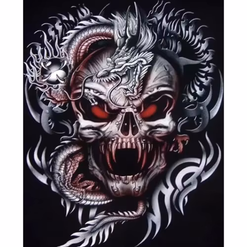 Diamanttavla Skull 40x50