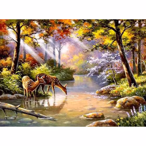 Diamanttavla Forest Deer 40x50