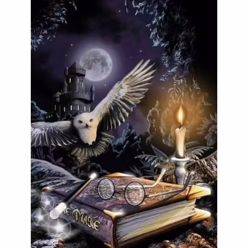 Diamanttavla Magic Owl 40x50