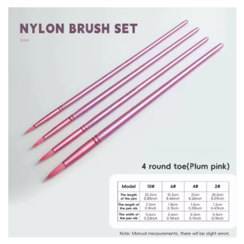Paint By Number Penslar Nylon 4-Pack Rosa