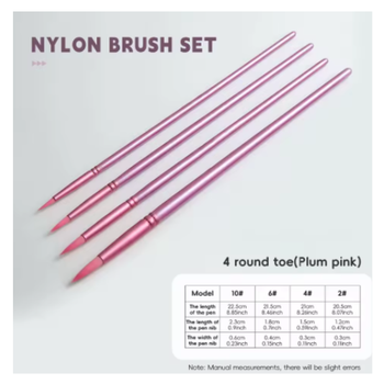 Paint By Number Penslar Nylon 4-Pack Rosa