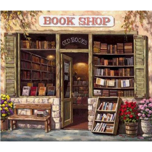 Diamanttavla Bookshop 40x50