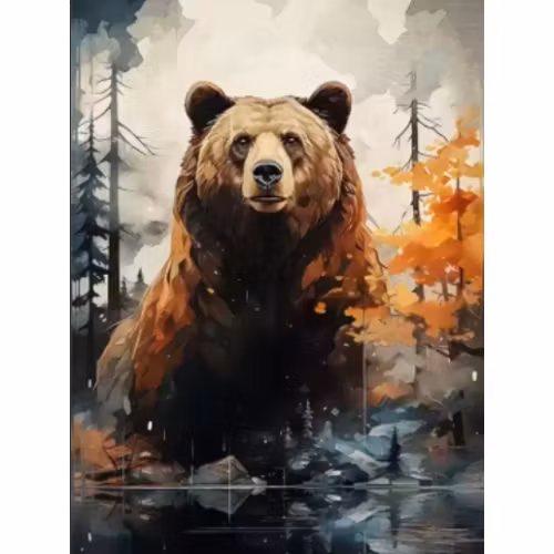 Diamanttavla Bear 40x50