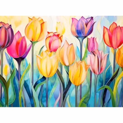 Diamanttavla Tulpaner 30x40