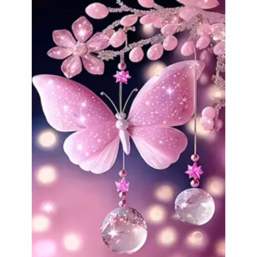 Diamanttavla Sparkling Butterfly 30x40