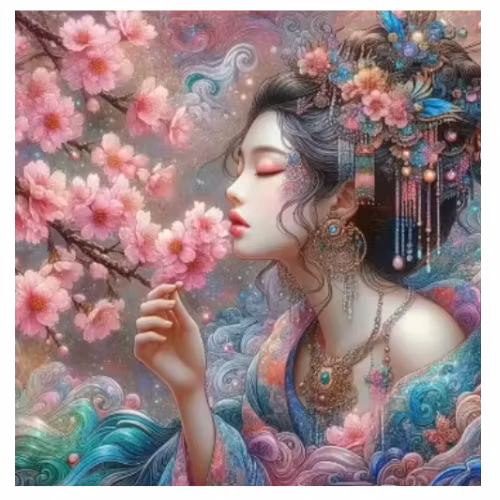 Diamanttavla Japansk Skönhet 50x50