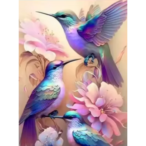 Diamanttavla Beautiful Birds 40x50