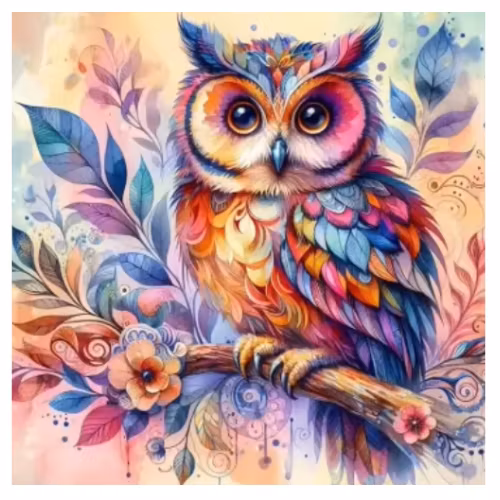 Diamanttavla Sweet Owl 40x40