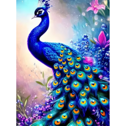 Diamanttavla Påfågel 40x50