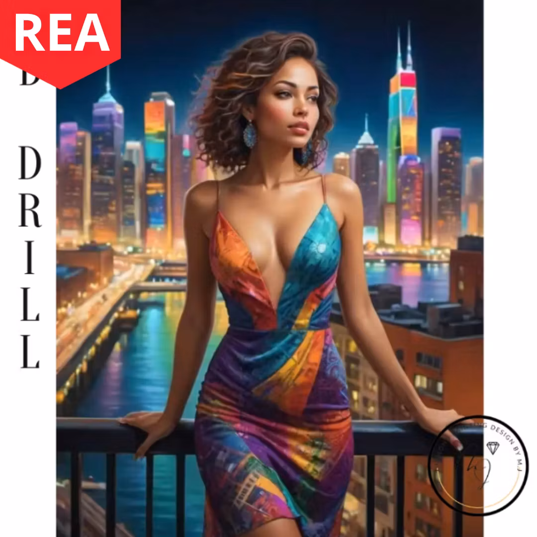 Diamanttavla AB Drills Woman Color City 50x70 - REA