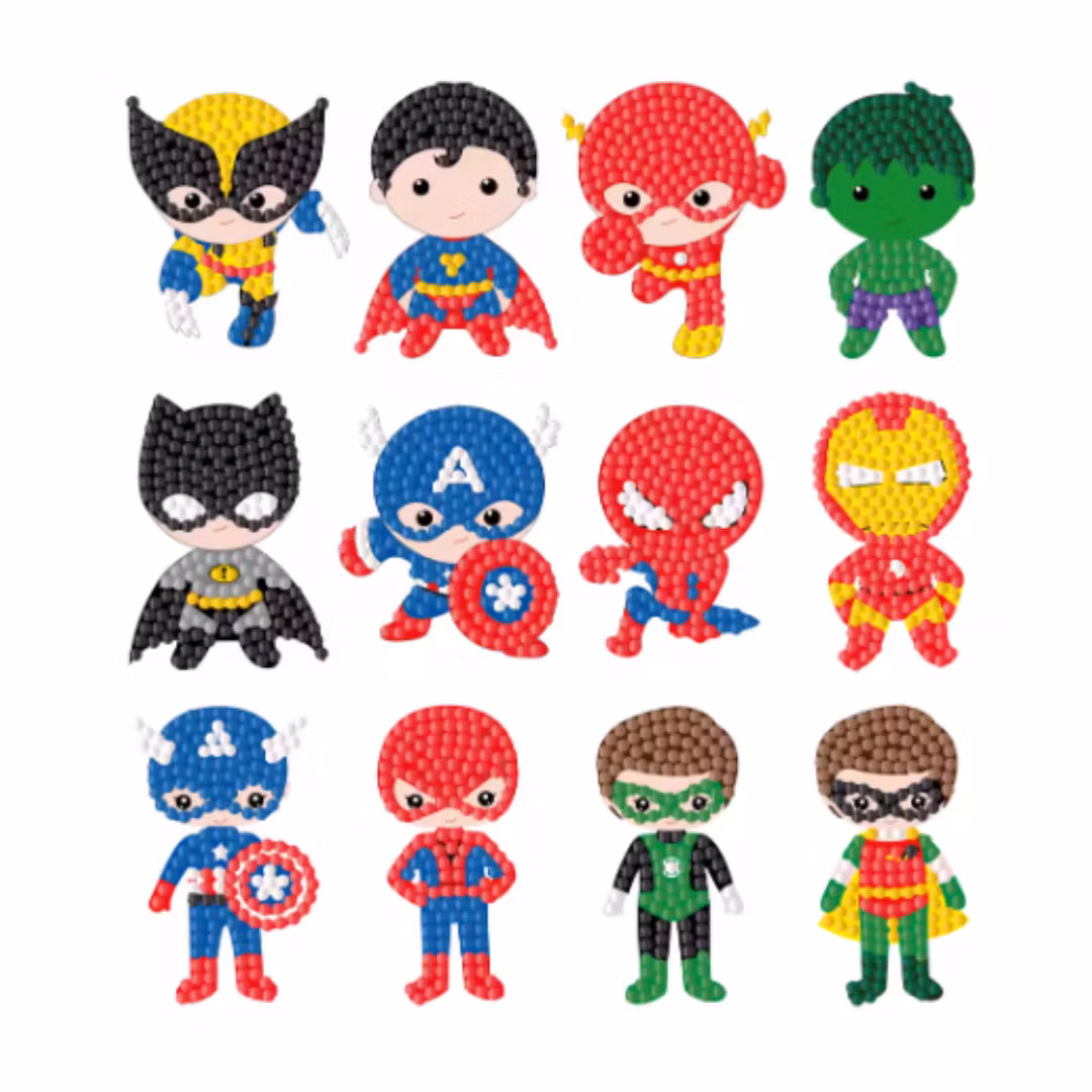 Diamond Painting Stickers Superhjältar 12 st