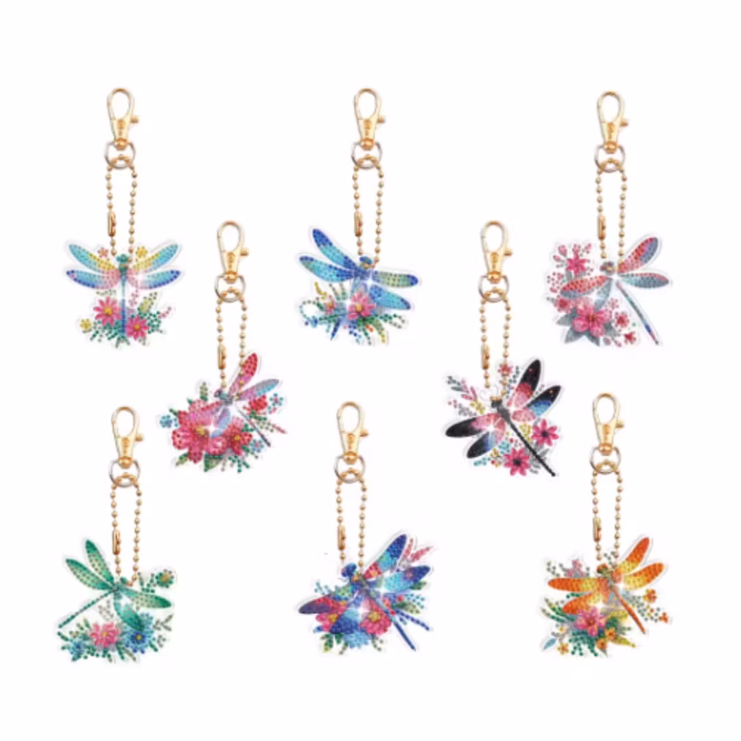 Nyckelringar Trollslända 8-Pack