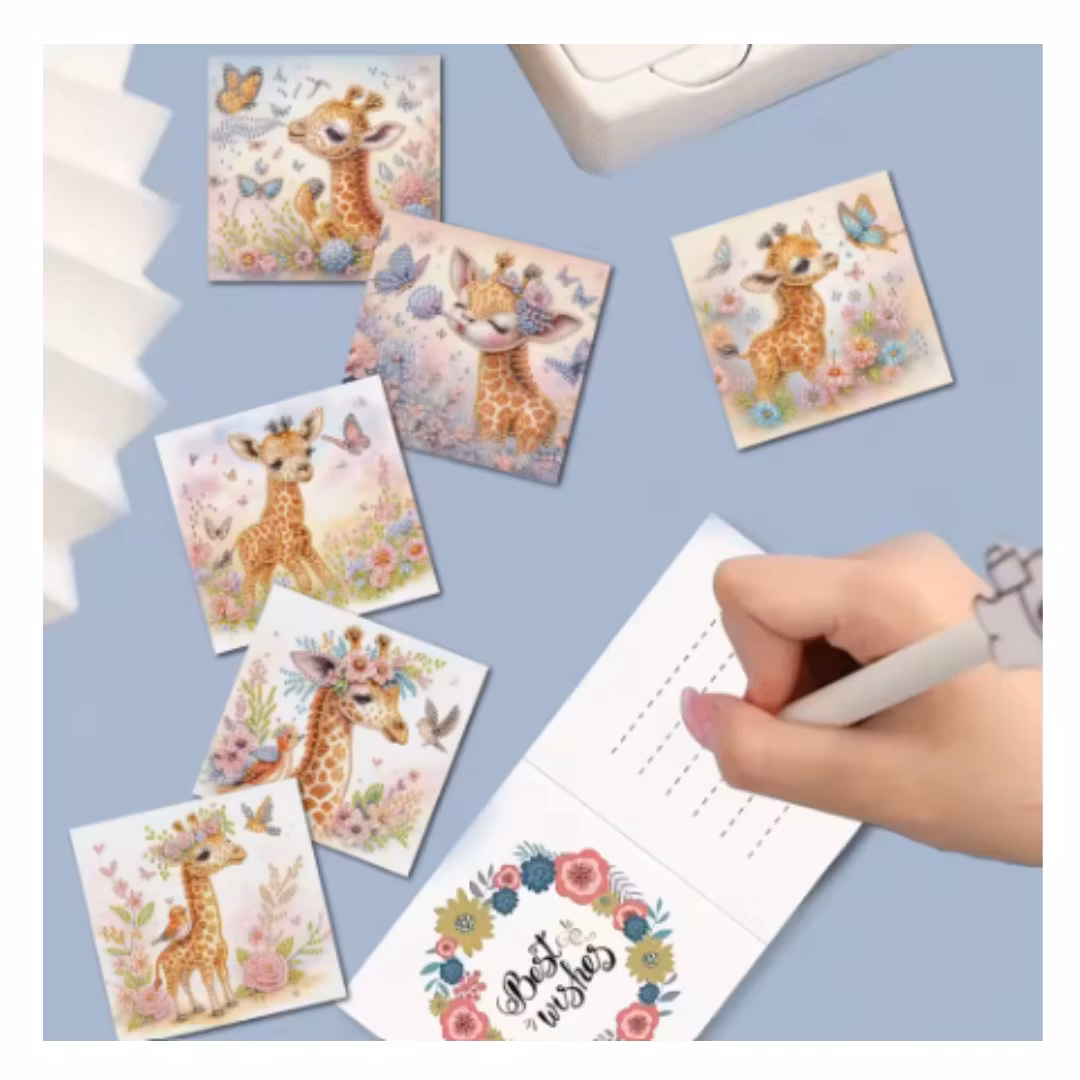 Diamond Painting Kort 6-Pack Söta Giraffer