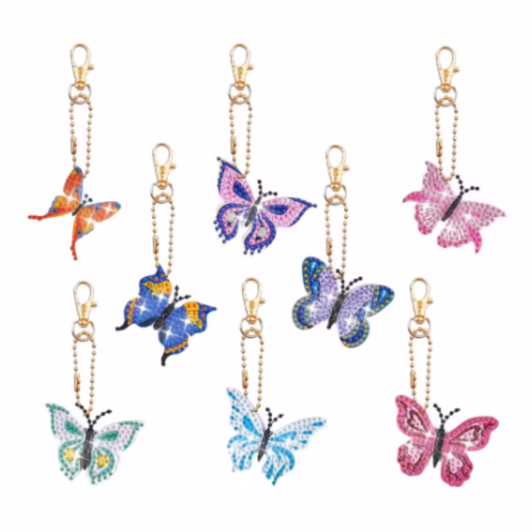 Nyckelringar Fjärilar 8-Pack