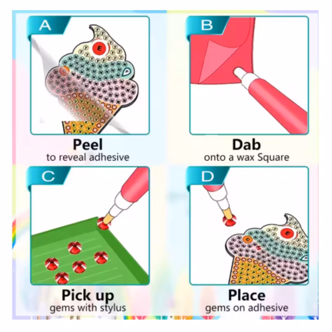 Diamond Painting Stickers Kramiga Björnar 17-Pack