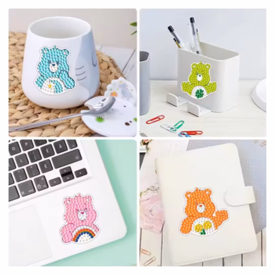 Diamond Painting Stickers Kramiga Björnar 17-Pack