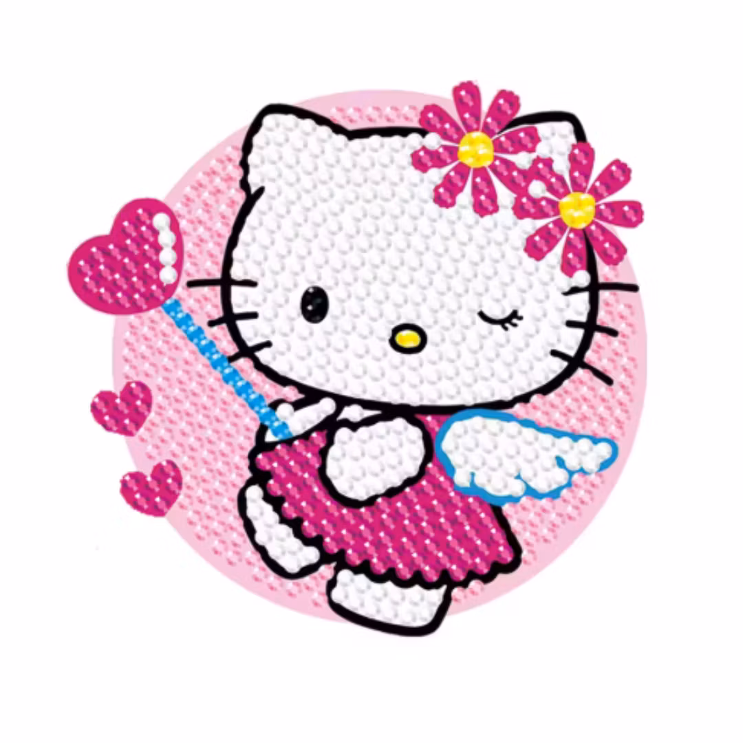 Diamond Painting Glasunderlägg 8-Pack Hello Kitty Mede Vänner