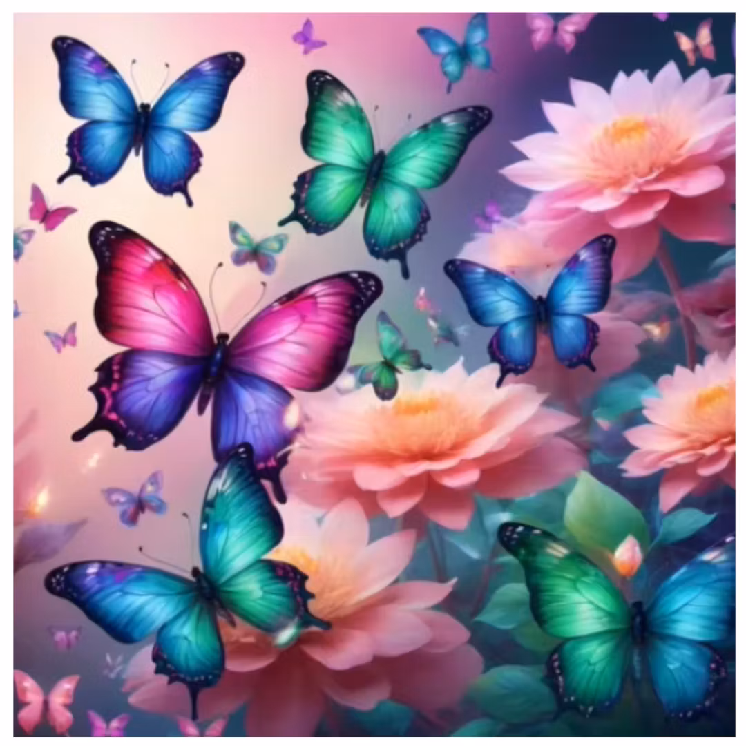 Diamanttavla Butterflies 40x40
