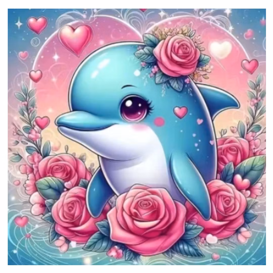 Diamanttavla Delfin 30x30