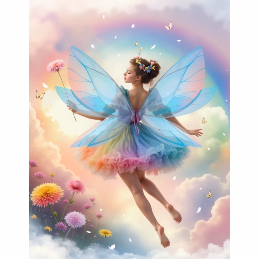 Diamanttavla Flower Fairy 40x50