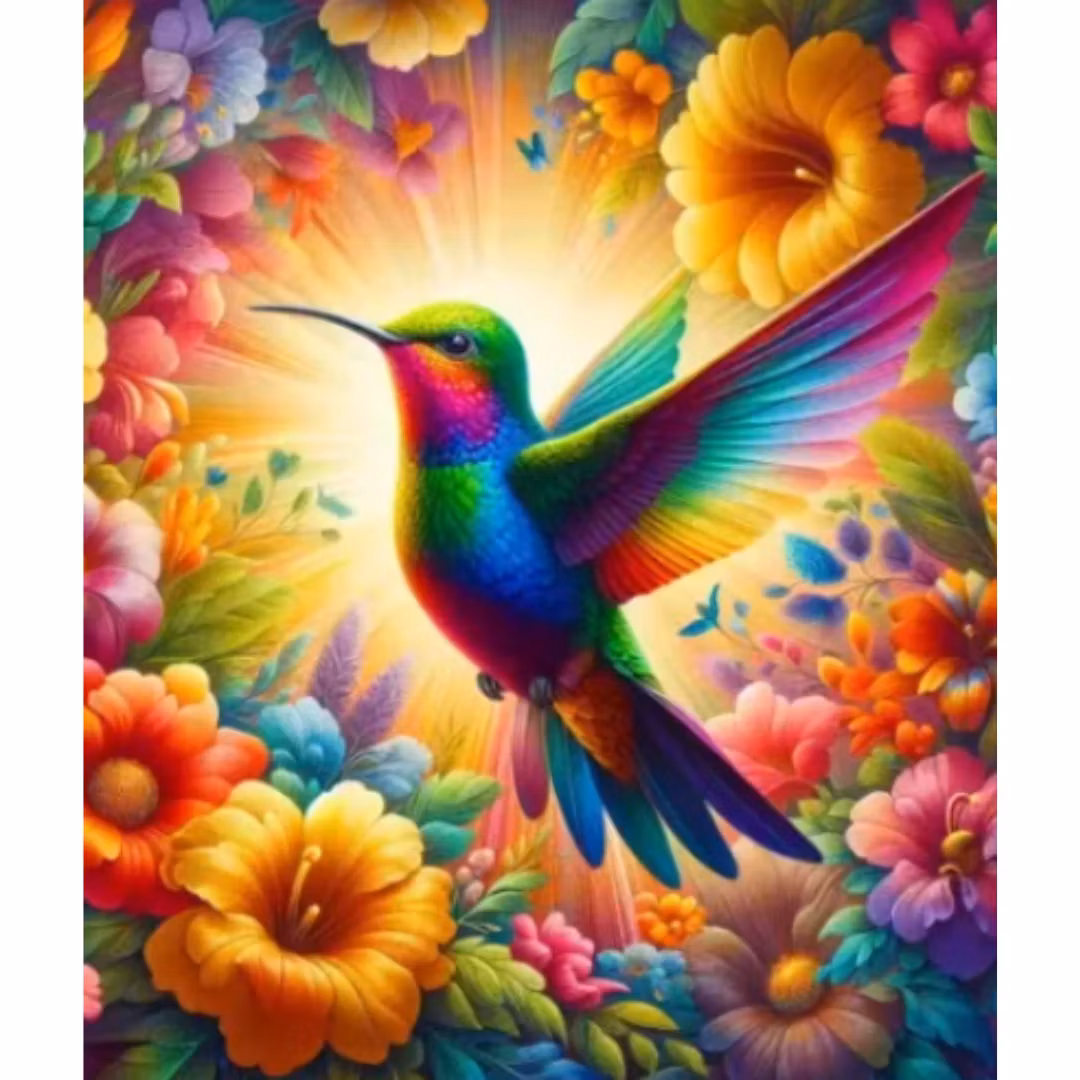 Diamanttavla Rainbow Hummingbird 30x40 - Lev v. 24