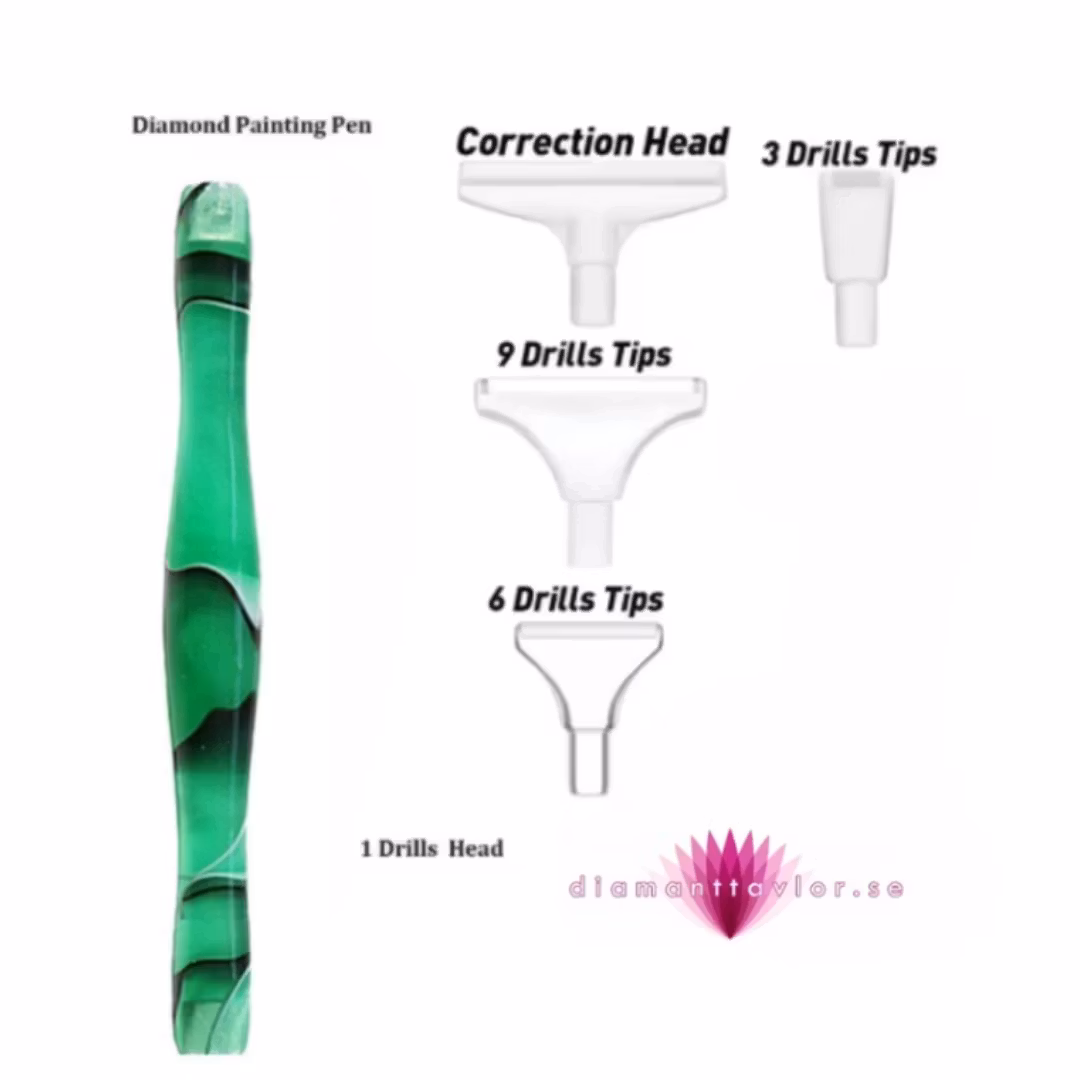 Diamond Painting Resin Penna Grön