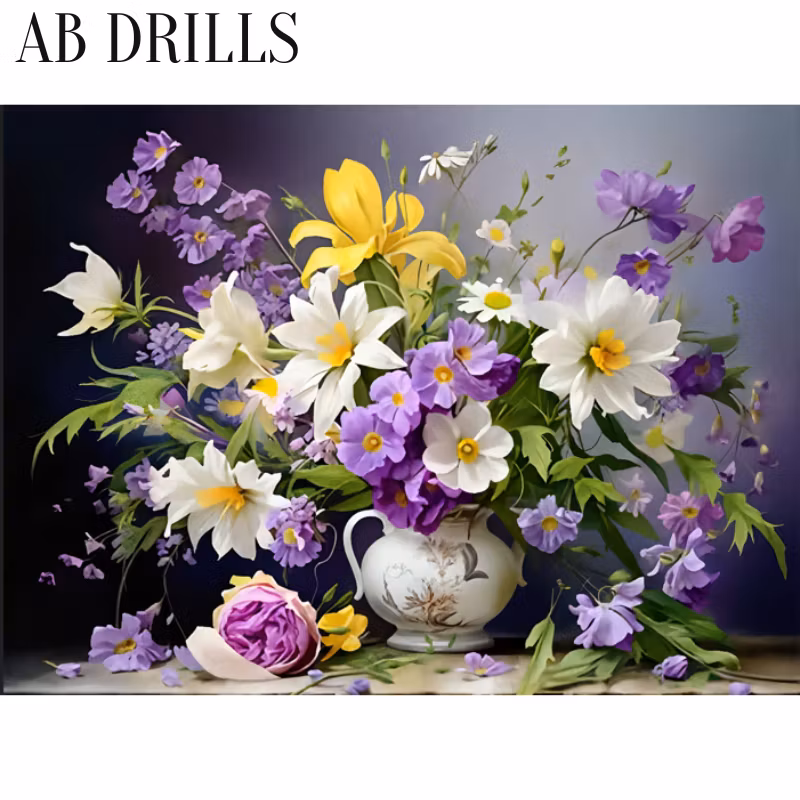 Diamanttavla AB Drills Vacker Sommarbukett 40x50